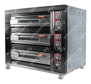 Печь хлебопекарная Miratek BK-39G + каменный под (3 яруса) + пароувлажнение