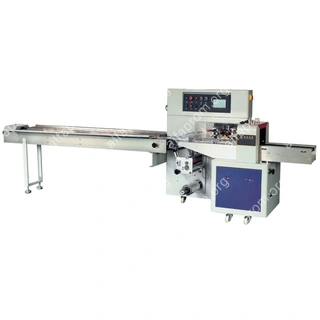 Горизонтальная упаковочная машина DXDZ-600XD (3 servo, лент. 250 мм, рег. форм., min bag L 180, H 120, трансп.попереч.запайки)